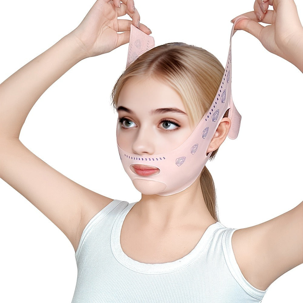 V-Line Face Lift Belt 5-Pack Facial Contouring Lifting Mask with Forehead Lift Band for Makeup, Travel and Everyday Vanity Use