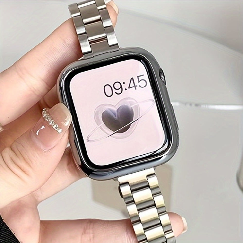 Slim Waist Apple Watch Steel Band & Half Shell Case 3-Piece Set for an Everyday Personal Care Routine