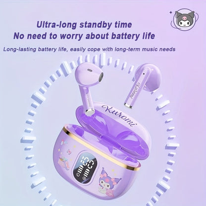 Kuromi Pompompurin Open-Fit Wireless Earbuds 360° Environmental Awareness LED Digital for Bedside Audio, Alarms and Room Entertainment