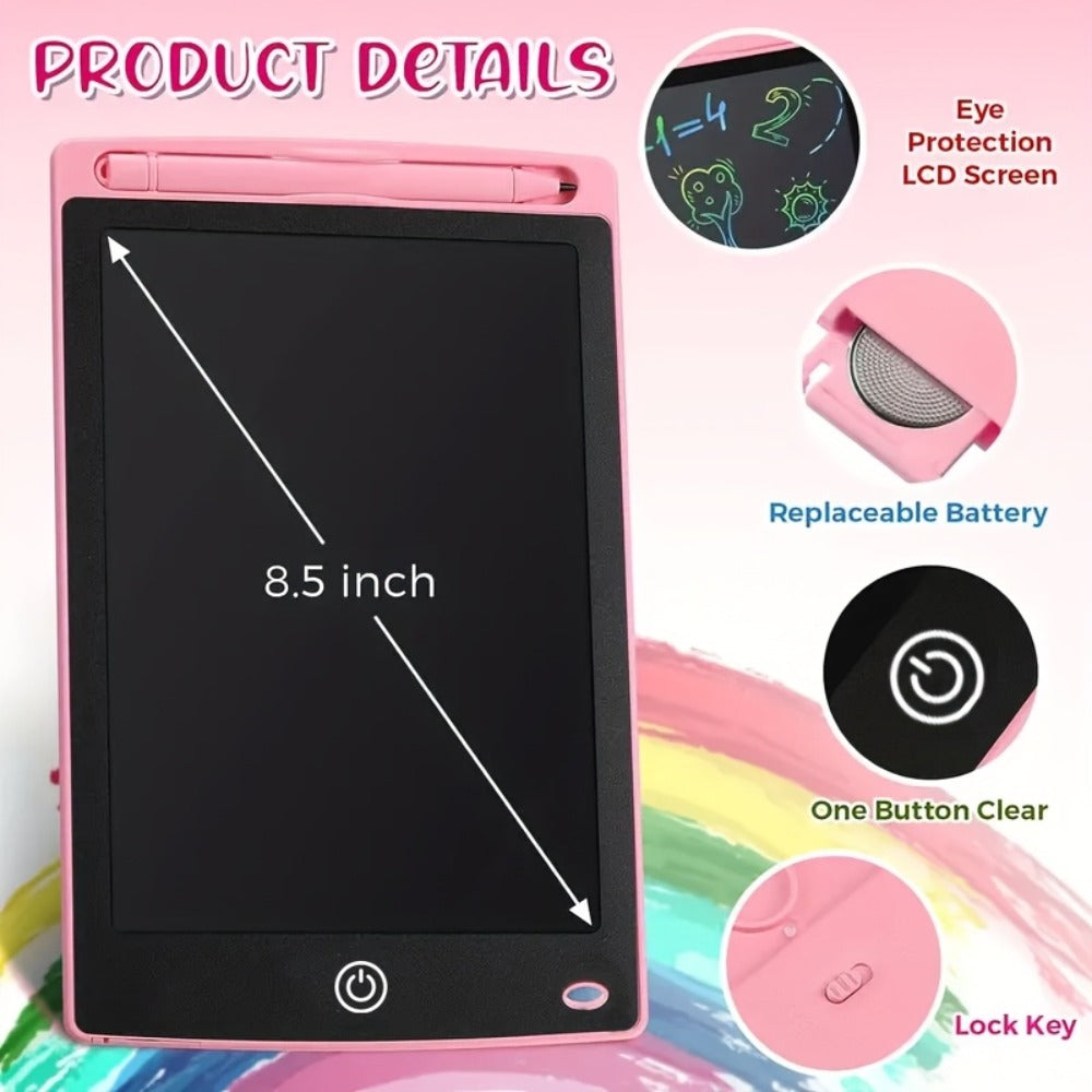 Four-Pack 8.5-Inch LCD Writing Tablets in Blue, Pink, Green and Red with Matching Styluses