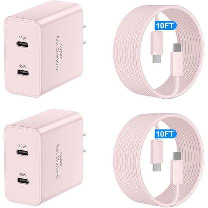 45W Samsung Super Fast Charger USB-C Dual Port Android Fast Charging Block with 10FT Long USB-C for an Everyday Personal Care Routine