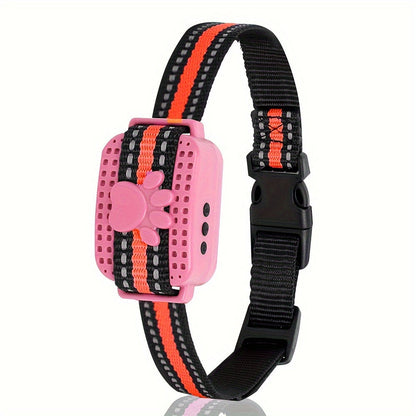 Paw-Print Bark Collar with Woven Strap in Pink or Sky Blue One-Size Checkout Options for Dogs