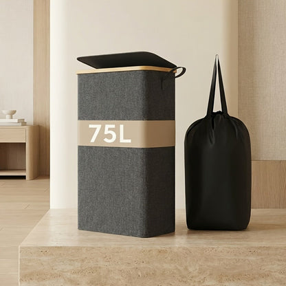 Slim Lidded Laundry Hamper with Removable Bag in Six Colors and 50L, 65L or 75L Options Pictured