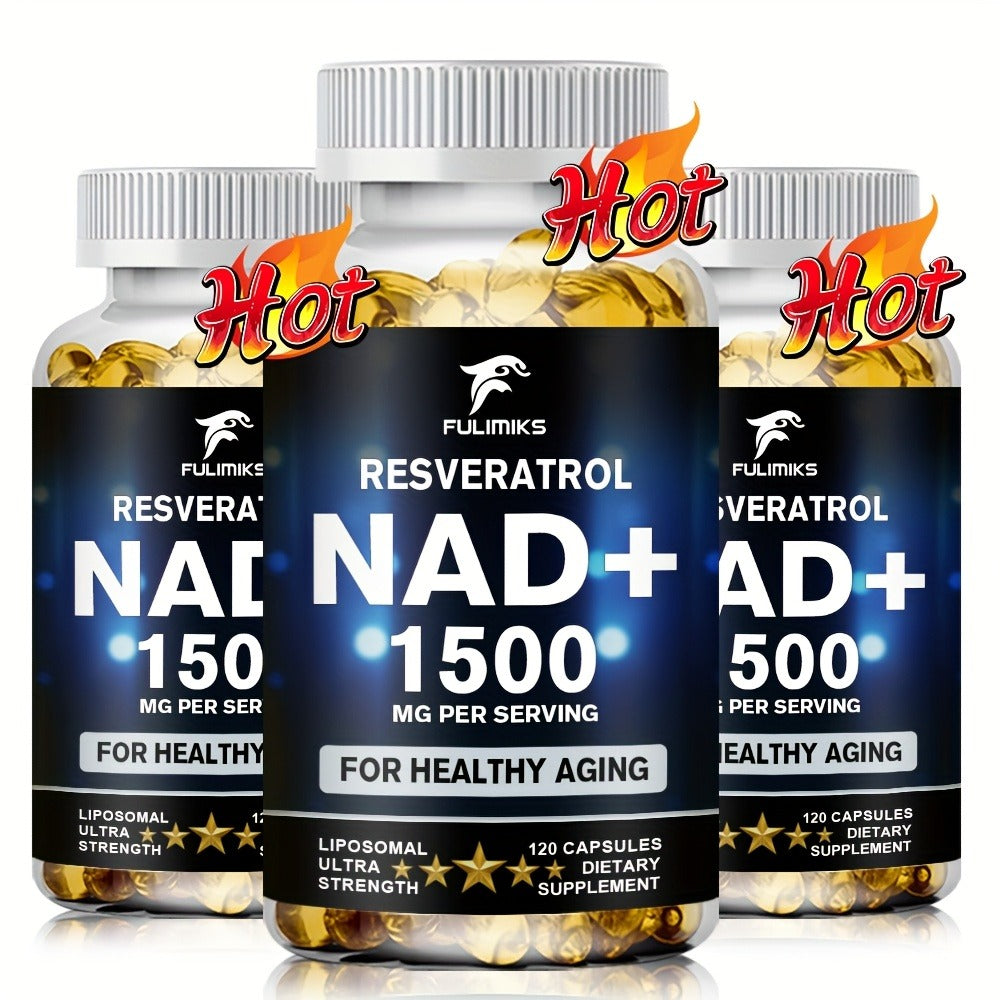 NAD+ Supplement Capsules with Resveratrol, Cellular Energy, & Daily Vitality Support for Women & Men