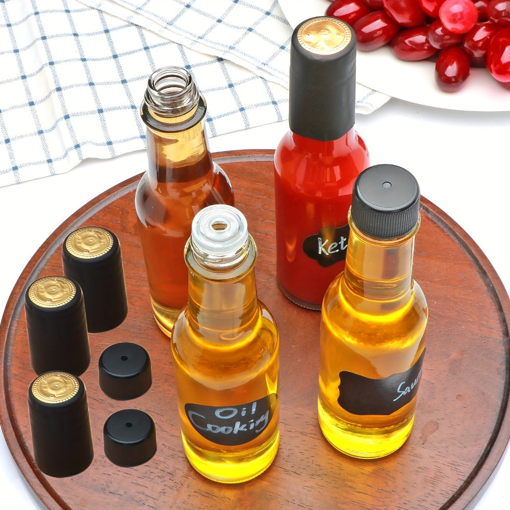 Small Sauce Bottles with Lids 5oz Sealed Inner Cover Set for Hot Sauce Salad Dressing Tomato for Home Cooking, Dining and Outdoor Meals