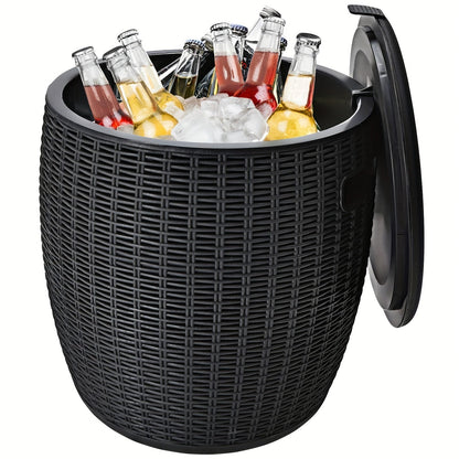 Insulated Ice Bucket with Drain Plug – Large Food-Grade Plastic Cooler for Parties, Camping, BBQ & Outdoor Events