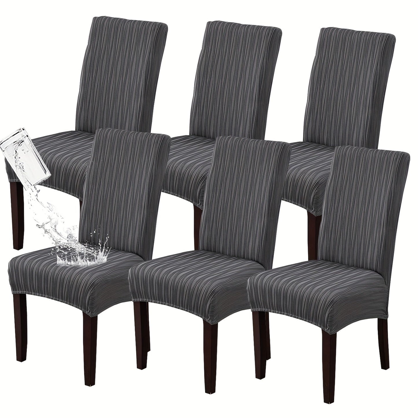 Dining Chair Covers Stretch Slipcovers Set of 4 or 6, Stain Resistant Removable Chair Protector for Home Kitchen Restaurant Wedding
