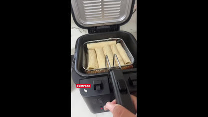 Deep Fryer Electric 1500W Non-Stick with Detachable Basket Adjustable Temperature Control for Home Cooking, Dining and Outdoor Meals