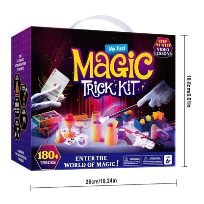 180+ Magic Tricks Kit for Kids, Complete Magician Starter Set with Step-by-Step Video Lessons, Magic Wand