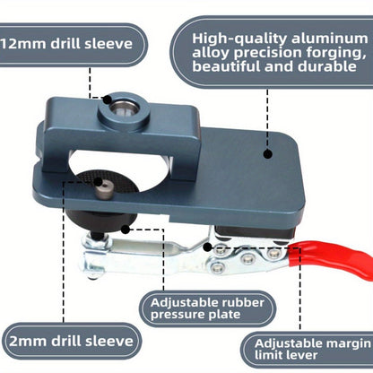 35mm Hinge Drilling Jig Kit Aluminum Alloy Cabinet Door Hinge Hole Opener Template Puncher Locator for Woodworking Door Cabinet Wardrobe