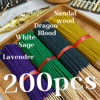 Incense Sticks 200pcs Aromatherapy Incense Set 4 Scents for Meditation Yoga Purification Home for Entryways, Bedrooms and Living Spaces