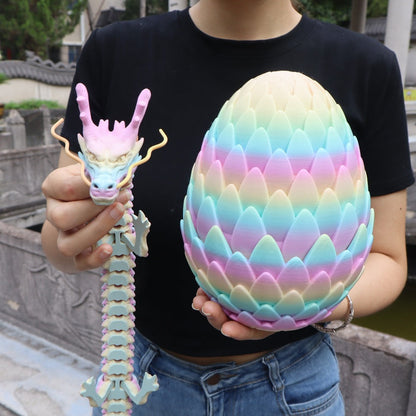 Dragon Egg Gift Set 3D Printed, 7.09in Scaled Egg + 23.62in Large Dragon with the Listed Color, Size or Set Options for Everyday Use