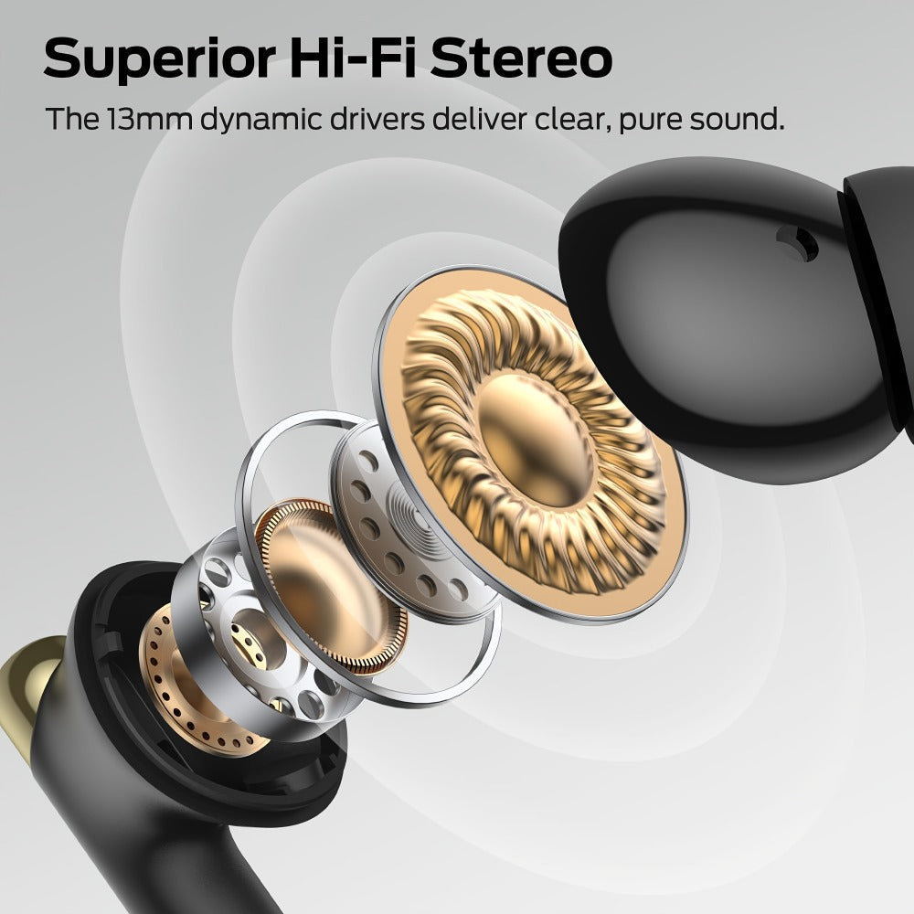 Wireless Earbuds Monster Sport In-Ear with Call Noise Reduction Mic and LED Display Case in Black