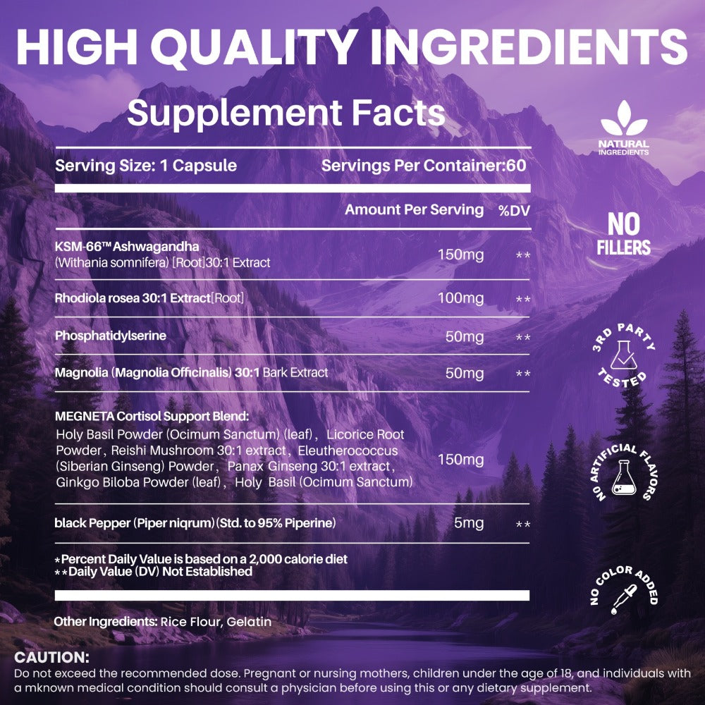 Ashwagandha Stress Supplement Capsules with Rhodiola Rosea L-Theanine & Magnesium for Bath Time, Home Spa and Personal Care