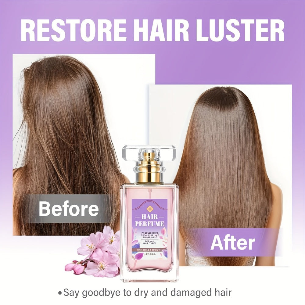 Alcohol-Free Hair Perfume Spray for Women with Squalane & Pheromone Floral Scent, Nourishing Hair Shine Oil Mist