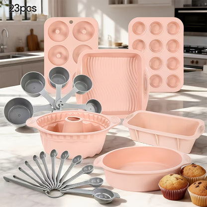 Baking Pan Set Nonstick Carbon Steel Cookie Sheets Roasting Pans Round Cake Muffin Pizza for Home Cooking, Dining and Outdoor Meals