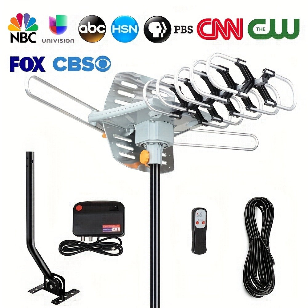 Installation Rod Outdoor TV Antenna 150 Mile Range – 2026 Long Range 4K 1080p HD, VHF UHF Signal, Weather Resistant