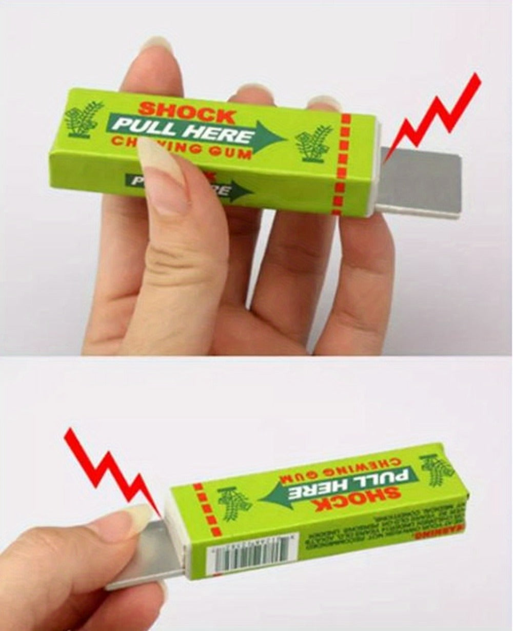 Shocking Gum Prank Toy 4 Pack, Realistic Vibrating Fake Chewing Gum Electric Shock Joke Candy, Funny Gag Gift for Kids Teens & Adults
