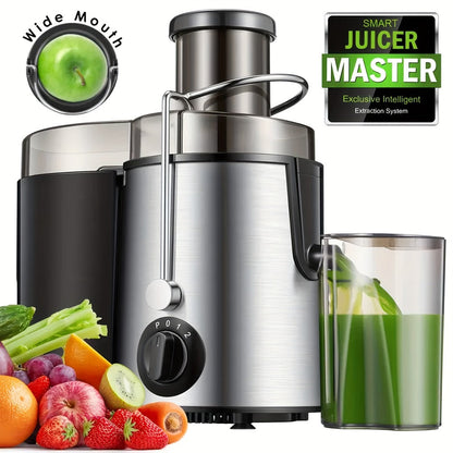 Juicer Machine 500W Centrifugal Juice Extractor with Pulp Separation 3-Inch Wide Mouth 3-Speed Settings Easy to Clean Detachable Parts High