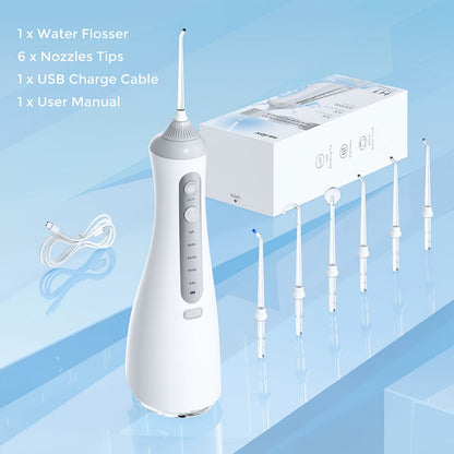 Water Flosser Electric Oral Irrigator 9 Replaceable Nozzles 350mL Tank 20-Day Battery 360° for an Everyday Personal Care Routine
