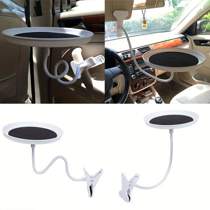Car Seat Back Tray Table 360° Rotating – Foldable Food Drink Snack Organizer Tray for Car Interior, Non-Slip ABS Travel Tray for Road Trips
