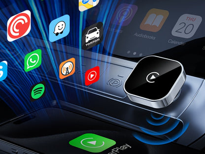 Wireless CarPlay Adapter 2-in-1 for iPhone & Android Auto, Mini USB-C Dongle, Convert Wired to Wireless, Plug & Play, Auto Connect