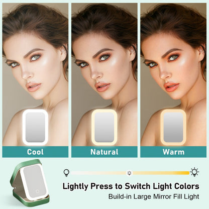 Lighted Makeup Case with LED Mirror & Cosmetic Organizer – 1200mAh Rechargeable USB Travel, for Makeup, Travel and Everyday Vanity Use