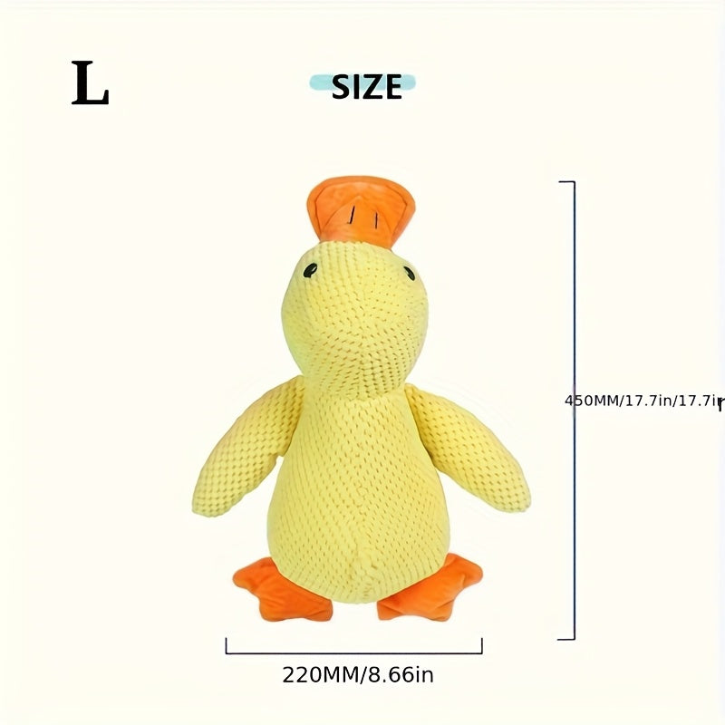 Large Plush Duck Dog Toy with Squeaker – Bite-Resistant Soft Chew Toy for Puppies & Large Breed Dogs, Durable Teething Toy for Golden