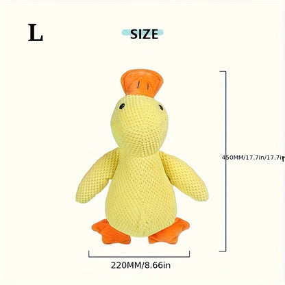 Large Plush Duck Dog Toy with Squeaker – Bite-Resistant Soft Chew Toy for Puppies & Large Breed Dogs, Durable Teething Toy for Golden