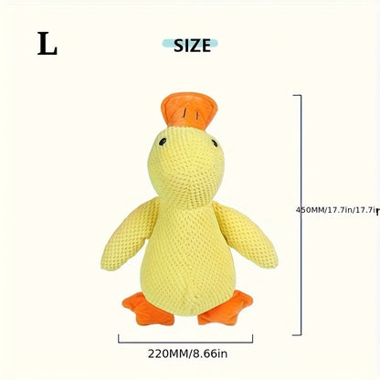 Dog Toy Large Yellow Duck Plush with Built-In Squeaker for Chew, Fetch, Tug and Cuddle Play