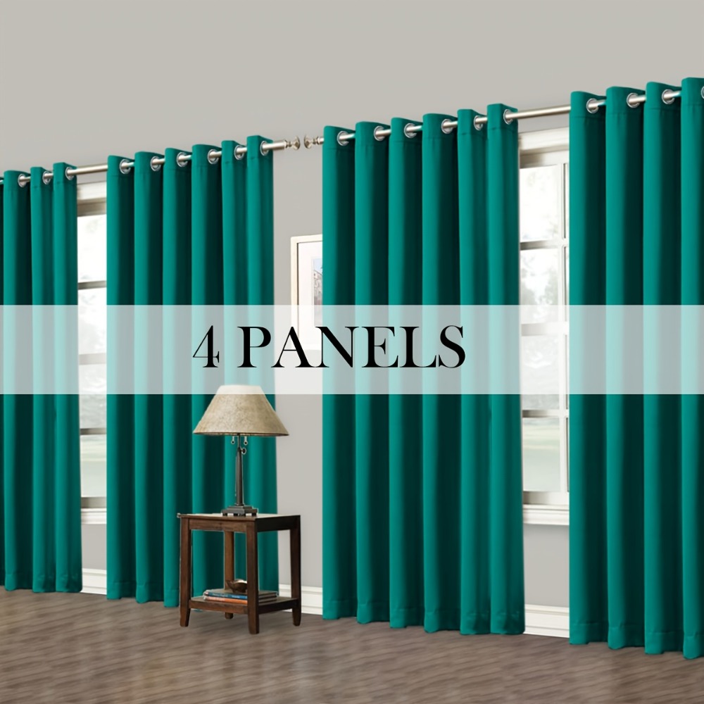 Grommet-Top Blackout Curtain Options in Nine Colors with Seven Width, Length or Panel-Count Labels