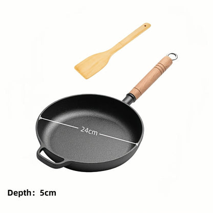 Cast Iron Skillet Non-stick Flat Pan 8.27/9.45/10.63 Inch for Pancakes Eggs & Crepes for Home Cooking, Dining and Outdoor Meals