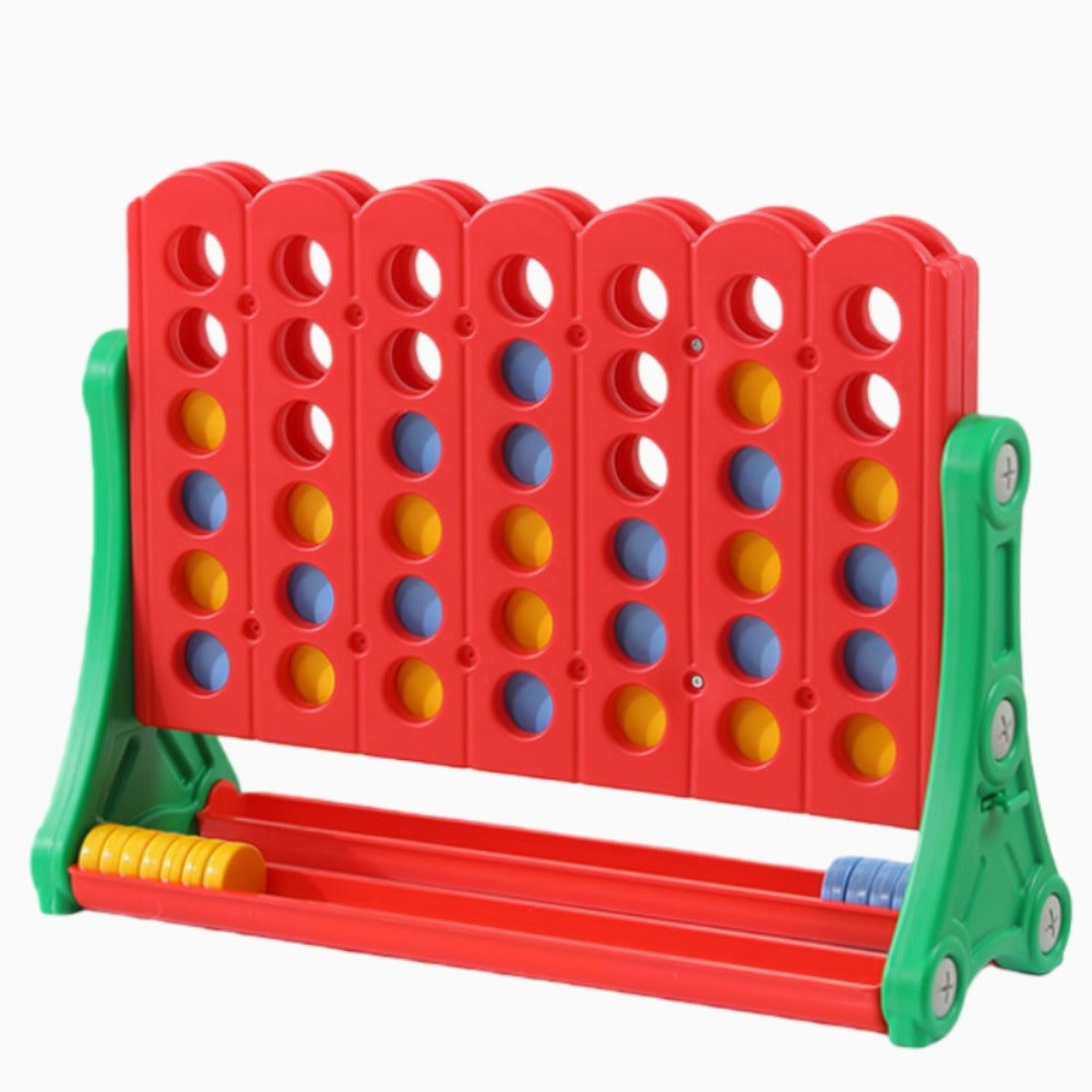 Height Adjustable Giant Connect 4 Game 33-37 Inch, Jumbo 4-in-a-Row Outdoor Yard Game with Quick Release Slider for Teens