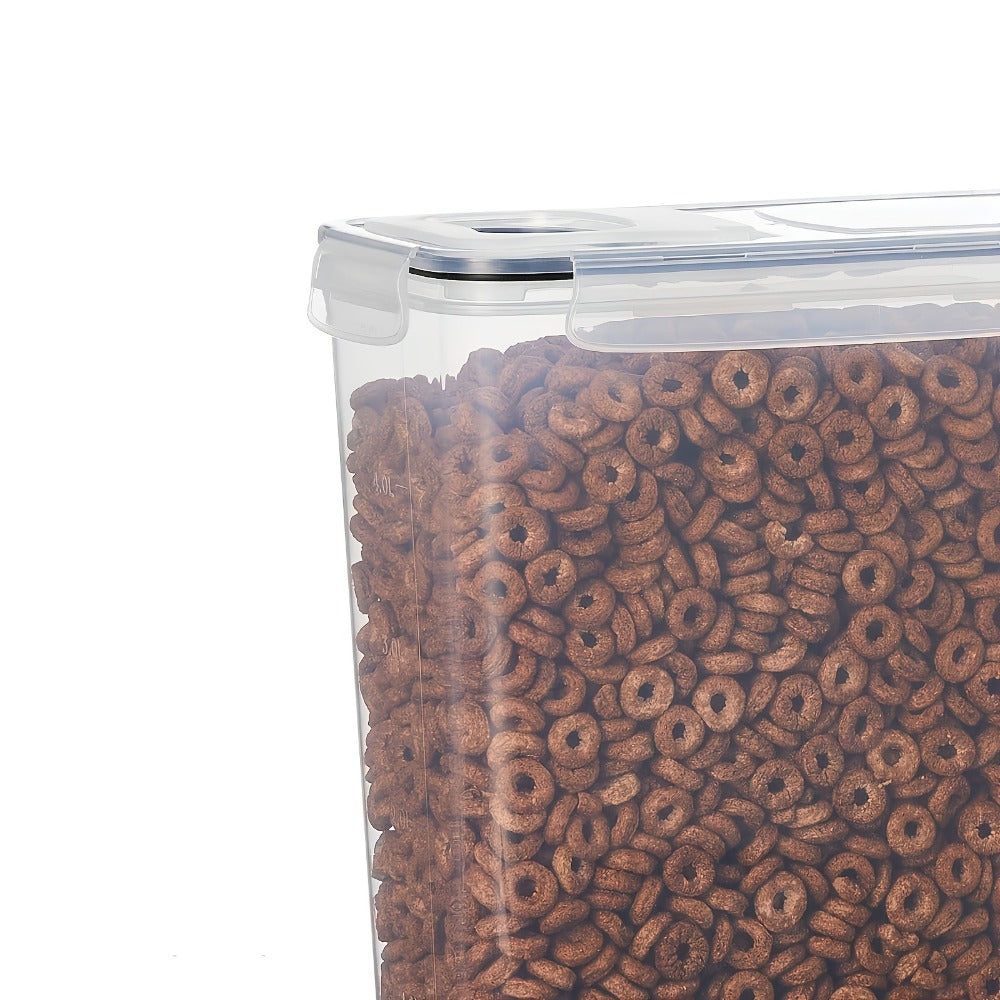Food Storage Containers Four-Piece Cereal Canister Set with Gull-Wing Lids and 4-Liter Capacity Each
