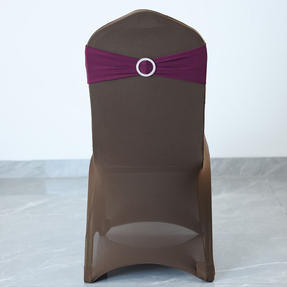 Chair Sashes for Wedding 100pcs Stretch Spandex Elastic Chair Sash Bands with Buckle for Dining Chairs Banquet Party Event Decor