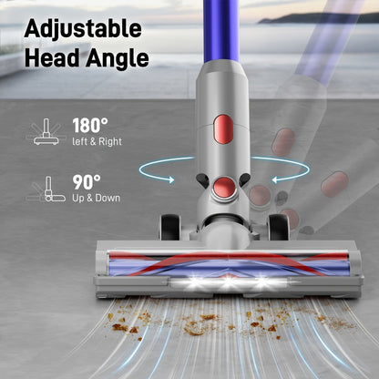 Cordless Stick Vacuum Cleaner 70KPa Brushless Motor 45-Min Runtime for Pet Hair Carpet Hard Floor Dust with Cord & Cordless Modes