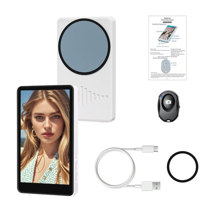 Magnetic Selfie Monitor Screen for Vlogging & Live Streaming, Rear-Facing Main Camera Display for iPhone & Android
