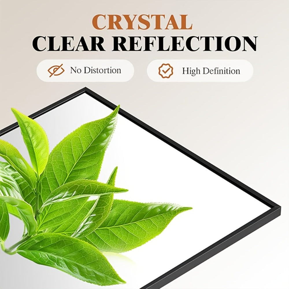 Full Length Mirror 47x14, Over the Door or Wall Mounted Hanging Mirror, Aluminum Alloy Frame, Full Body Dressing Mirror for Bedroom