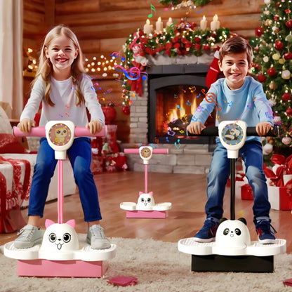 Hop Ball for Kids & Adults Luminous, Thickened Rubber Bouncing Balance Ball, Princess Pink & Panda Black