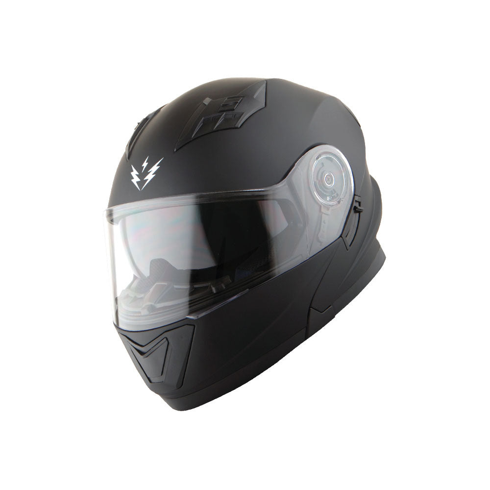 Motorcycle Helmet Modular Flip-Up Design with Dual Visors, Optional Three-Mode LED Tail Light and S-XL Sizes