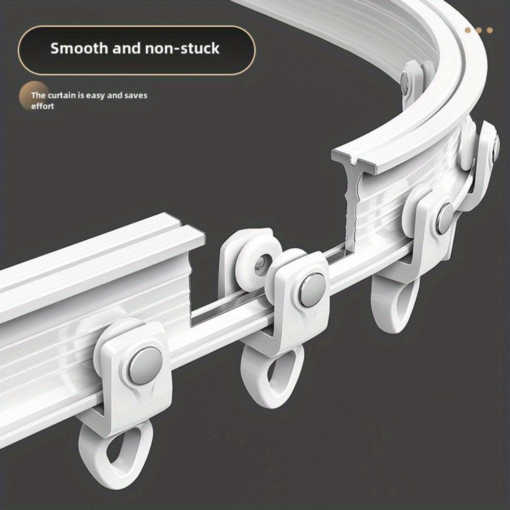 Flexible Curtain Rail Track, Bendable PVC Ceiling Mount Curtain Rod for Bay Window, Bathroom & Home Decor