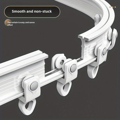 Flexible Curtain Rail Track, Bendable PVC Ceiling Mount Curtain Rod for Bay Window, Bathroom & Home Decor