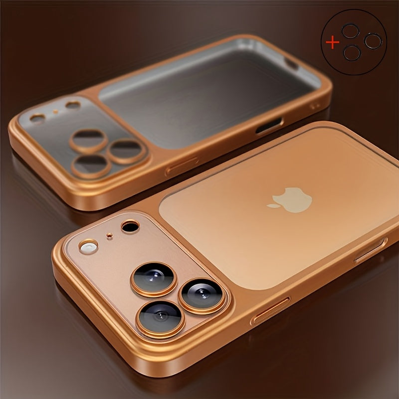 Phone Case Matte Frosted Clear Cover with Built-In Lens Film for Select iPhone 12–17 Models