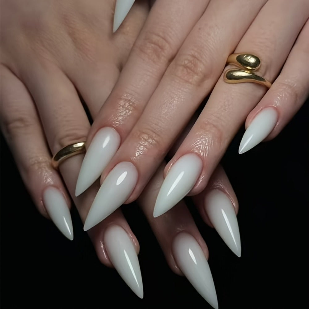 Press On Nails 10-Piece Cream Cat-Paw Set with Handmade 3D Design, Soft Matte or Glossy Finish