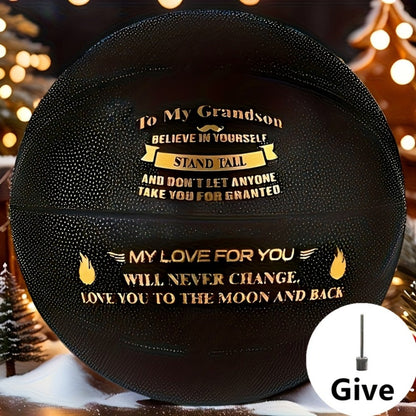 Personalized Basketball Gift for Son & Grandson Standard Size with Pump To My Son To My Grandson Heartfelt Message Sports Birthday Christmas