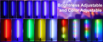 RGB Tube Floor Lamp 360° with Stand – App & 24-Key Remote Music Sync 16 Million Colors Dimmable Timer Mood Light for Bedroom Gaming Room DJ
