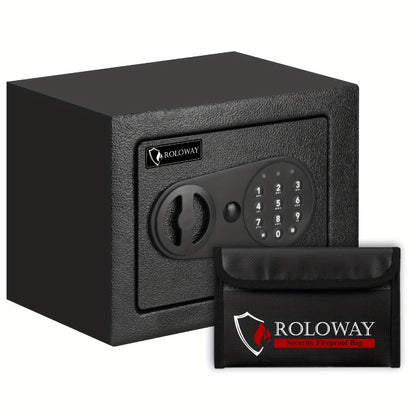 Safe Box with Keys Fireproof Bag Included Heat Resistant Secure Home Office Storage Lock Box for Entryways, Bedrooms and Living Spaces