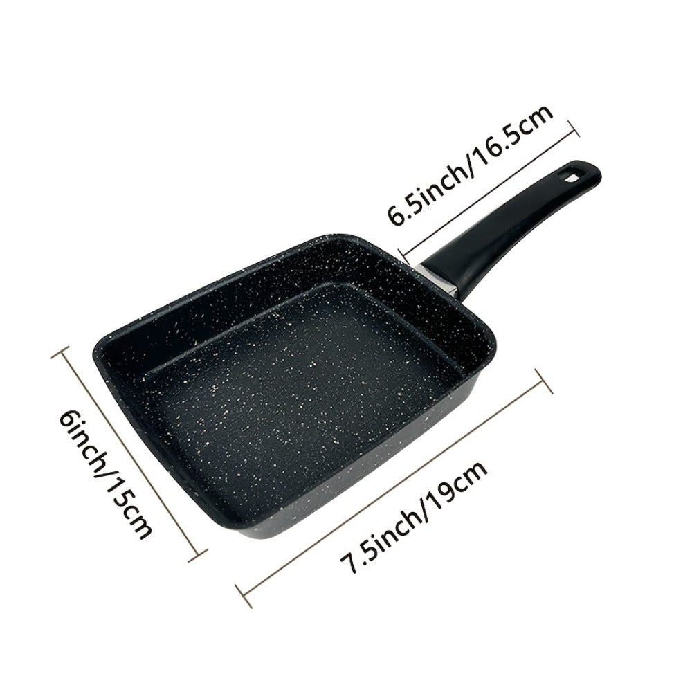 Tamagoyaki Pan Japanese Nonstick Rectangular Egg Pan for Omelettes & Rolls – Induction Halogen Compatible Dishwasher Safe Wooden or Plastic