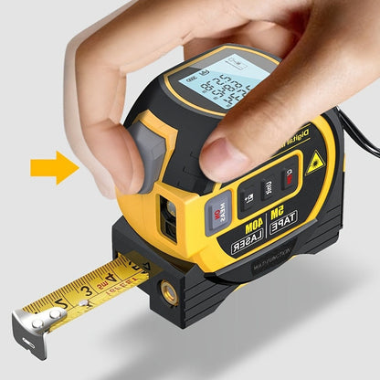 Laser Distance Meter 3-in-1 60M Laser Rangefinder with 5M Tape Measure Laser Cross Line Area for Entryways, Bedrooms and Living Spaces
