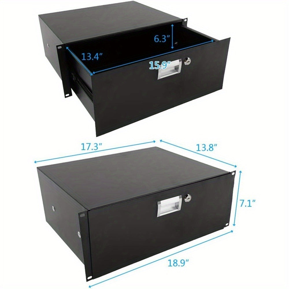 2U Rack Mount Drawer, Locking Storage for 19-Inch AV, Network and DJ Racks detail image - detail view 10